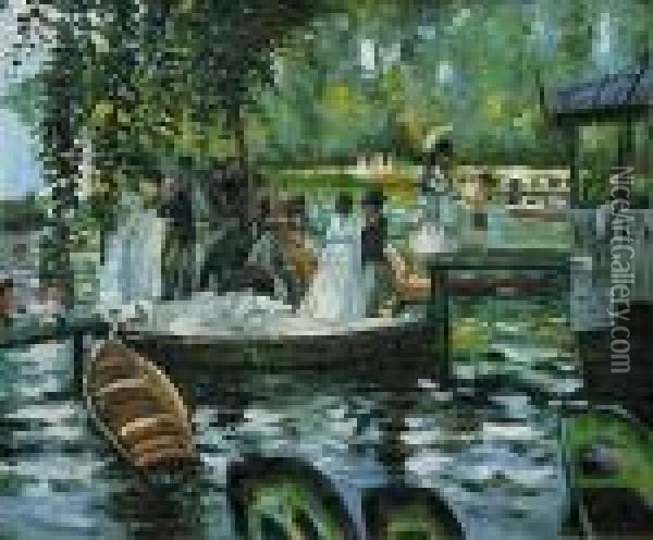 La Grenouillere (the Frog Pond) Oil Painting - Pierre Auguste Renoir