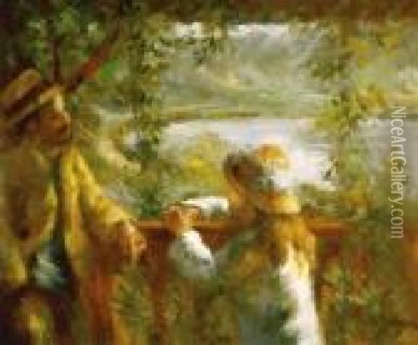 Near The Lake Oil Painting - Pierre Auguste Renoir
