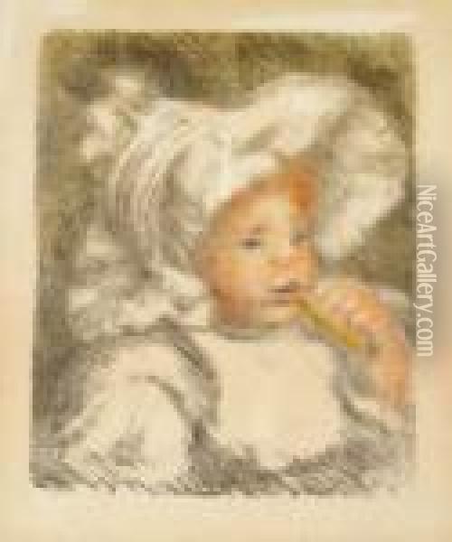 L'enfant Au Biscuit Oil Painting - Pierre Auguste Renoir