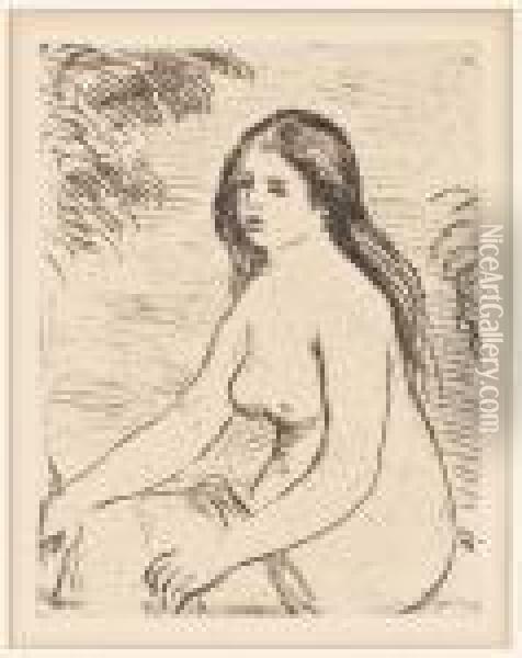 Femme Nue Assise Oil Painting - Pierre Auguste Renoir
