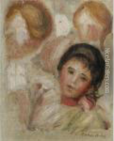 Jeune Fille Oil Painting - Pierre Auguste Renoir