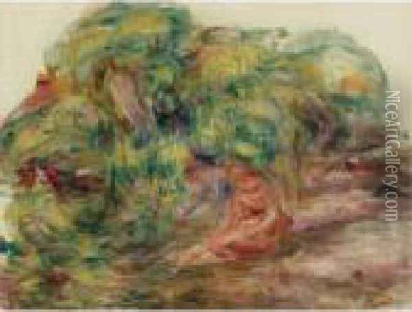 Deux Femmes Dans Un Jardin Oil Painting - Pierre Auguste Renoir