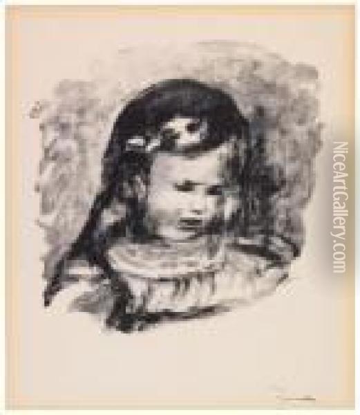Claude Renoir, La Tete Baisee Oil Painting - Pierre Auguste Renoir
