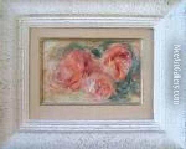Trois Roses Oil Painting - Pierre Auguste Renoir