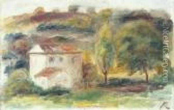 Paysage A La Maison Blanche Oil Painting - Pierre Auguste Renoir