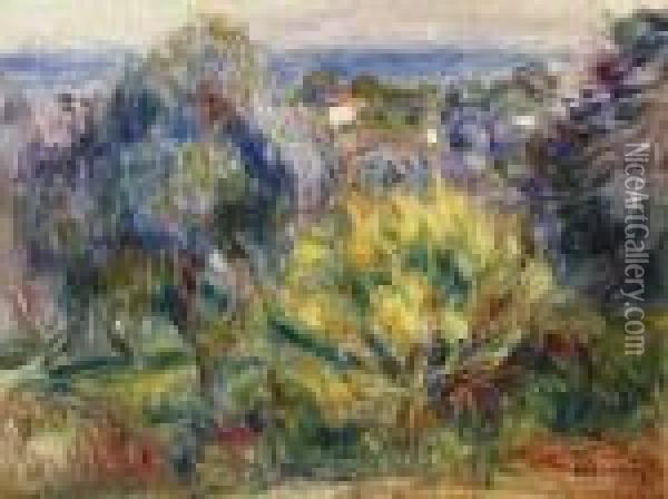 Landscape With Ocean View Oil Painting - Pierre Auguste Renoir