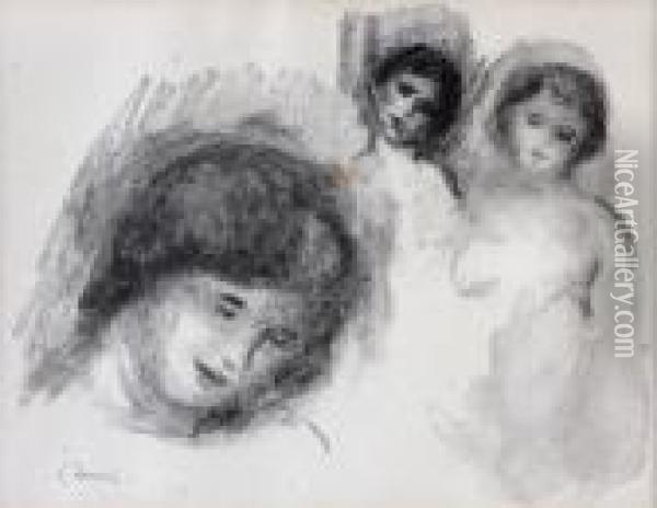 La Pierre Aux Trois Croquis, From Douzelithographies Originales Oil Painting - Pierre Auguste Renoir