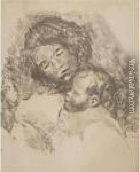 Maternite, Grand Planche (d., S. 50) Oil Painting - Pierre Auguste Renoir