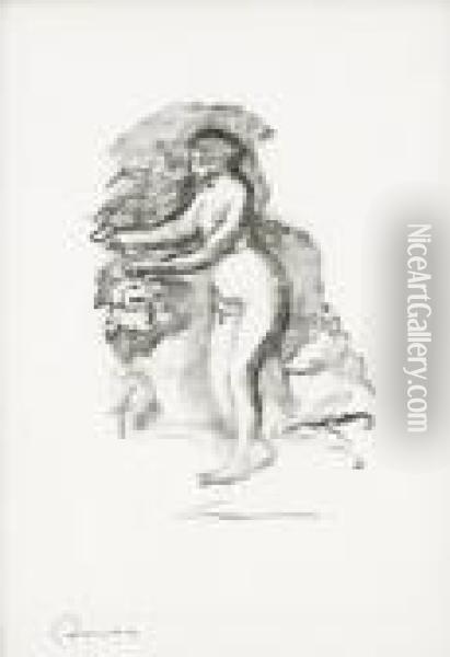Femme Au Cep De Vigne Oil Painting - Pierre Auguste Renoir