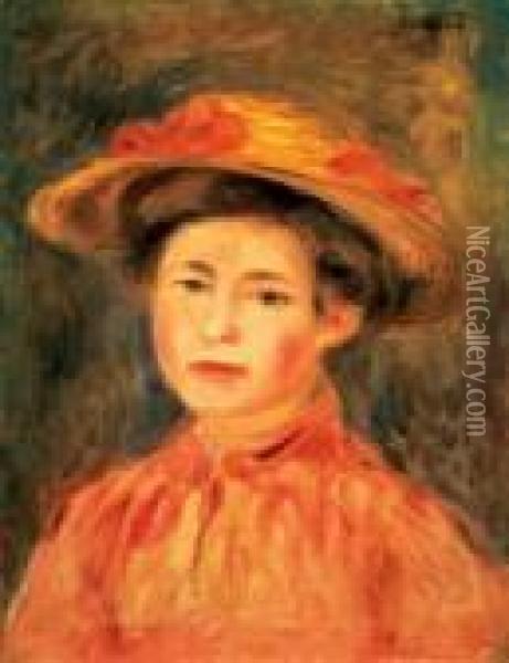 Femme Au Chapeau Oil Painting - Pierre Auguste Renoir