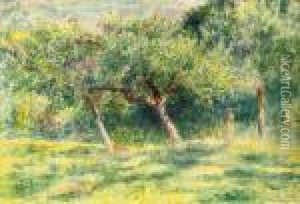 Femme Dans Un Verger Oil Painting - Pierre Auguste Renoir