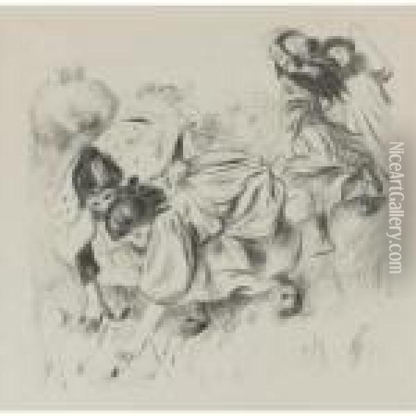Enfants Jouant A La Balle (d., S. 32) Oil Painting - Pierre Auguste Renoir