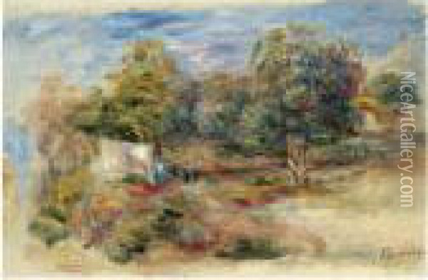 Esquisse Du Paysage, Maison Oil Painting - Pierre Auguste Renoir