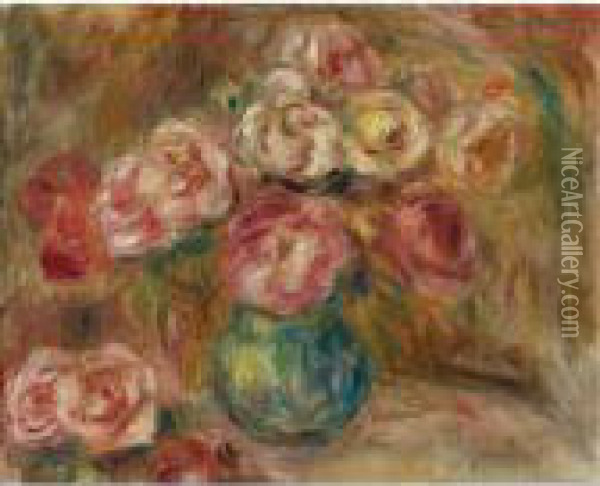 Vase De Fleurs Oil Painting - Pierre Auguste Renoir