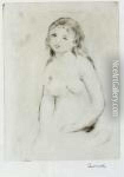 Etude Pour Une Baigneuse (delteil; Stella 16) Oil Painting - Pierre Auguste Renoir