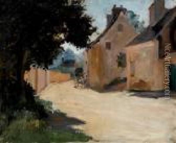 Rue De Village, Louveciennes Oil Painting - Pierre Auguste Renoir