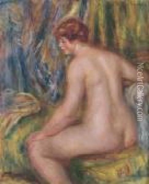 Baigneuse Assise Or Andree Assise Oil Painting - Pierre Auguste Renoir