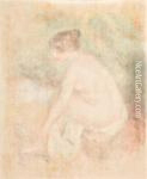 Baigneuse S'essuyant Oil Painting - Pierre Auguste Renoir