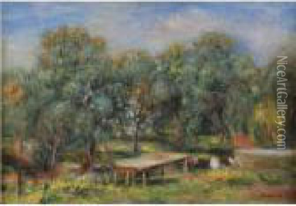 Paysage Aux Collettes Oil Painting - Pierre Auguste Renoir