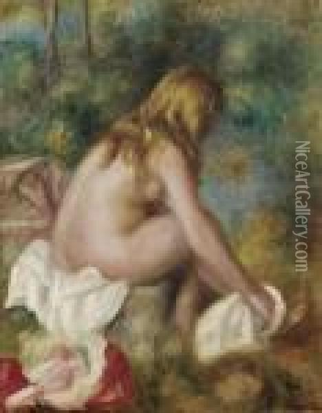Baigneuse, Nue Assise Oil Painting - Pierre Auguste Renoir