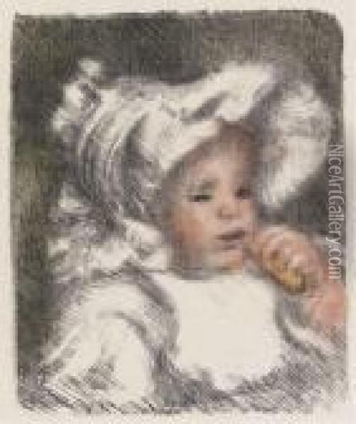 L' Enfant Au Biscuit Oil Painting - Pierre Auguste Renoir