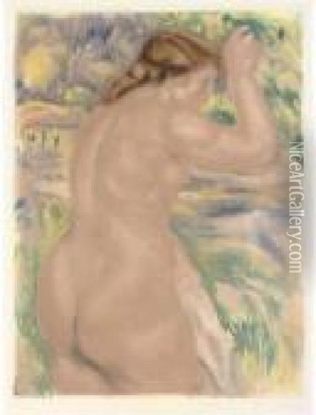La Femme Au Bain Oil Painting - Pierre Auguste Renoir
