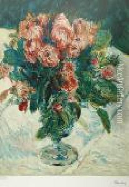 Bukiet Kwiatow W Wazonie Oil Painting - Pierre Auguste Renoir