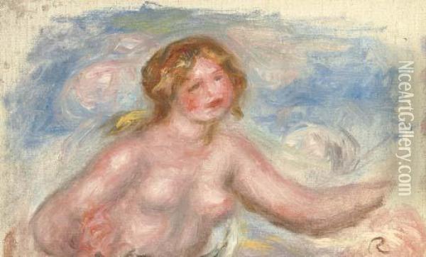 Femme Nue En Buste Oil Painting - Pierre Auguste Renoir