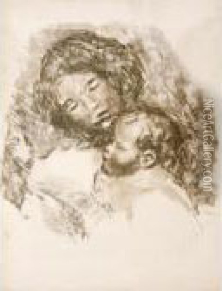 Maternite, Grande Planche (d. 50, S. 50 ) Oil Painting - Pierre Auguste Renoir