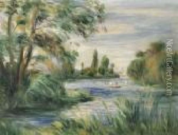 Au Bord De La Riviere Oil Painting - Pierre Auguste Renoir