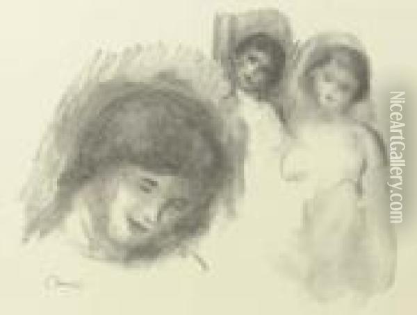 La Pierre Au Trois Croquis, From Douze Lithographies Originales Depierre-auguste Renoir Oil Painting - Pierre Auguste Renoir