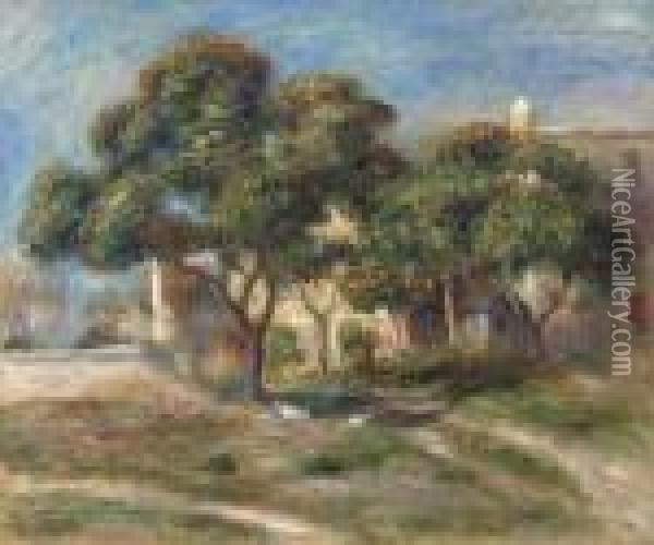 Les Nefliers Oil Painting - Pierre Auguste Renoir