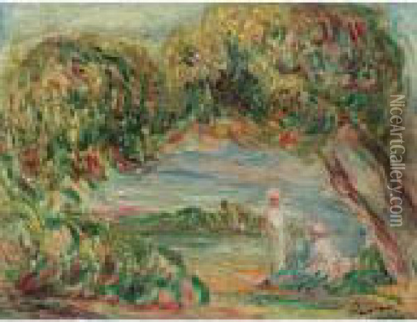 Deux Femmes Dans Un Paysage Oil Painting - Pierre Auguste Renoir