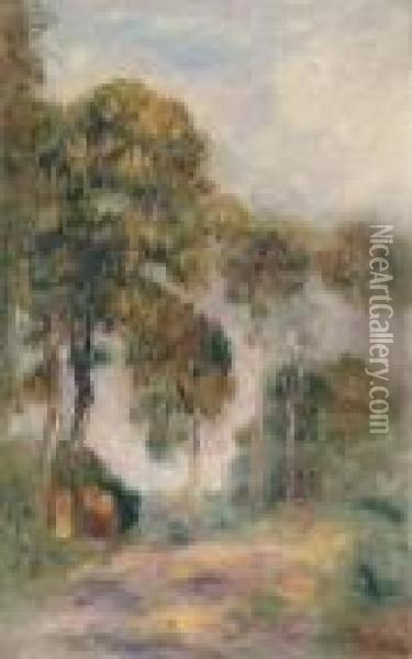Paysage (route A Essouyes) Oil Painting - Pierre Auguste Renoir