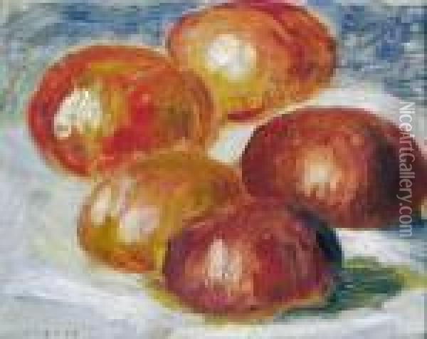 Nature Morte Aux Tomates. Oil Painting - Pierre Auguste Renoir