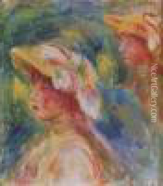 ?jeunes Filles De Profil?, Circa 1905 Oil Painting - Pierre Auguste Renoir