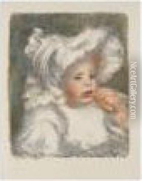 L'enfant Au Biscuit (jean Renoir) (s. 31; Delteil 31) Oil Painting - Pierre Auguste Renoir