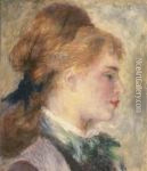 Portrait De Nini Lopez (profil Blond) Oil Painting - Pierre Auguste Renoir