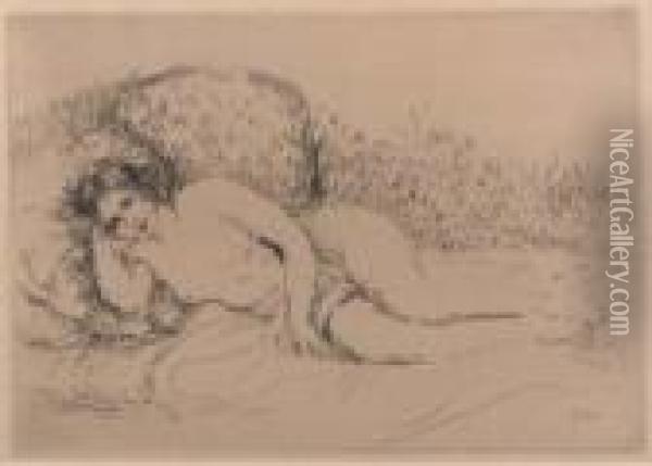Femme Couchee Oil Painting - Pierre Auguste Renoir