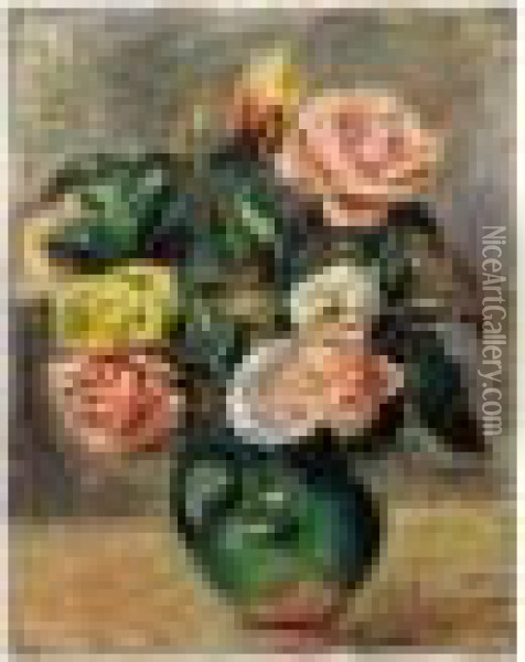 Bouquet De Roses Oil Painting - Pierre Auguste Renoir