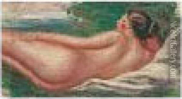 Nu Allonge Oil Painting - Pierre Auguste Renoir