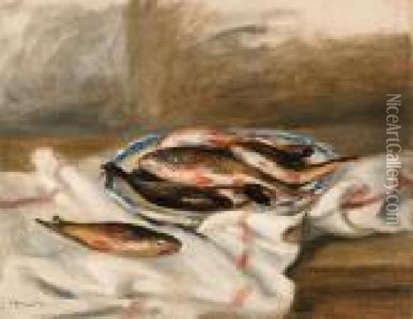 Nature Morte Aux Poissons Oil Painting - Pierre Auguste Renoir