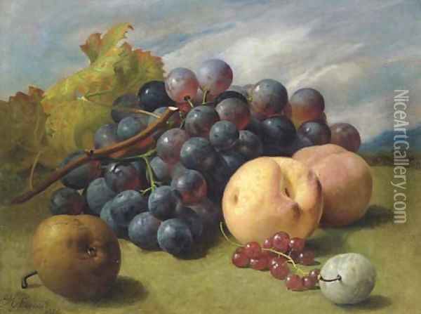 Still Life with Fruit in a Basket; Still Life with Fruit Oil Painting - Eloise Harriet Stannard
