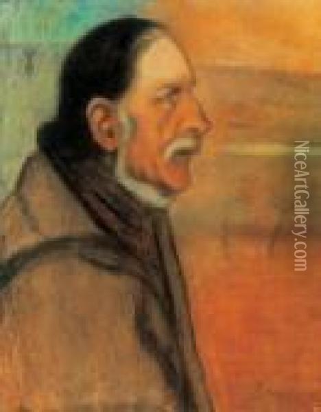 The Old Shepherd (portrait Of A Man), 1901 Oil Painting - Jozsef Rippl-Ronai