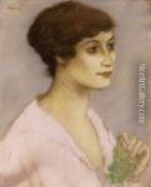 Woman With Grapes Oil Painting - Jozsef Rippl-Ronai