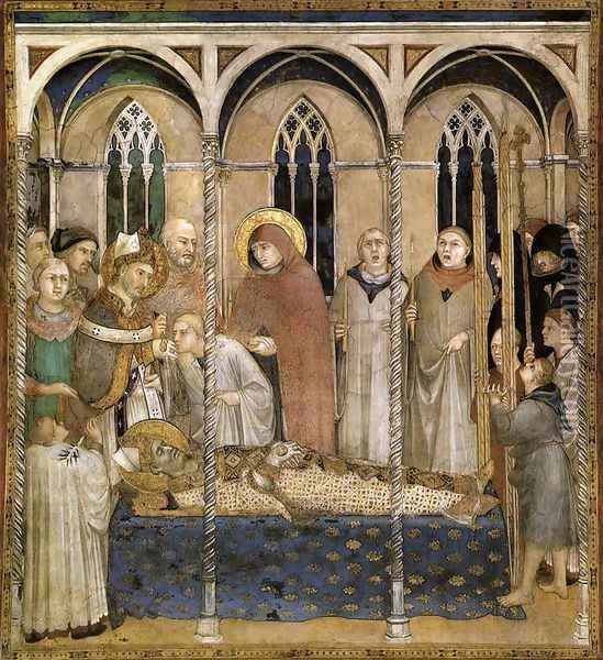 Burial of St Martin (scene 10) 1312-17 Oil Painting - Louis de Silvestre