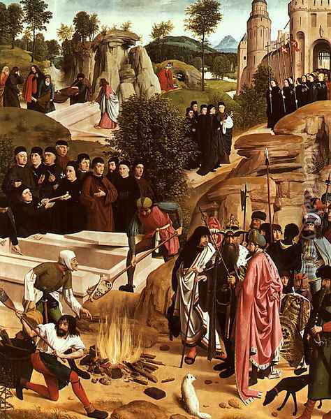 The Bones of St. John the Baptist 1475-76 Oil Painting - Louis de Silvestre