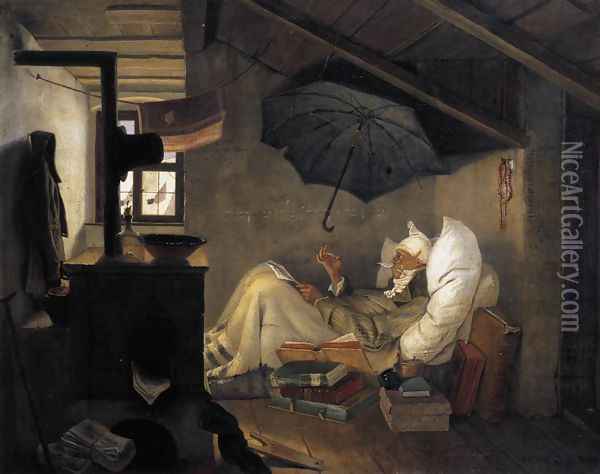 The Poor Poet 1835 Oil Painting - Carl Spitzweg