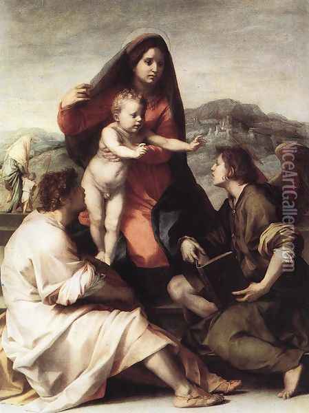 Madonna della Scala 1522 Oil Painting - Andrea Del Sarto