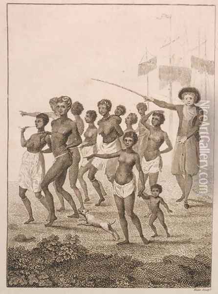 Group of Negroes, as imported to be sold for Slaves, 1793, plate 23 from Narrative of a Five Years Expedition against the Revolted Negroes of Surinam, engraved by William Blake 1757-1827 pub. 1806 Oil Painting - John Gabriel Stedman